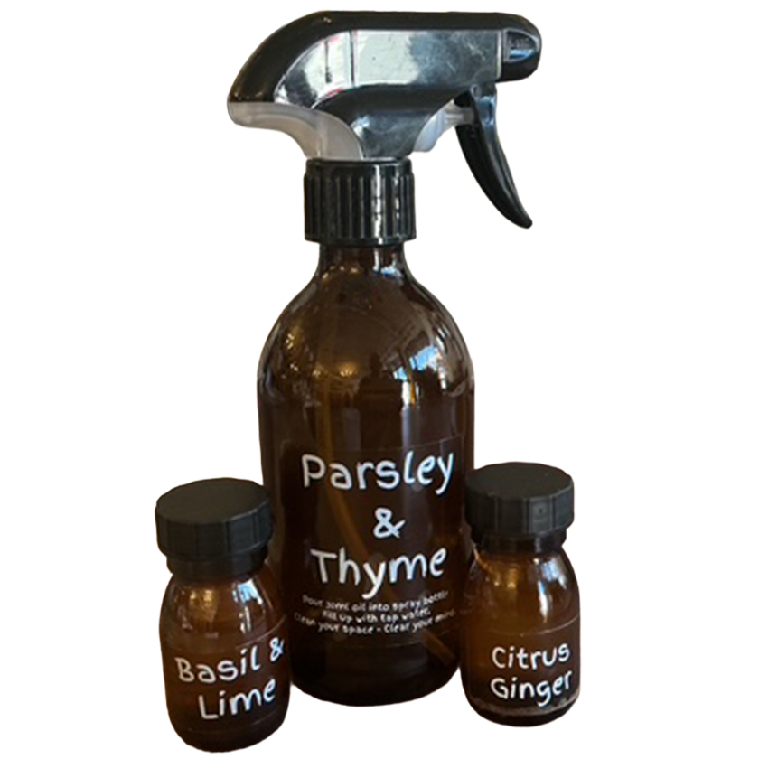 Spray bottle and x2 oils sold as set